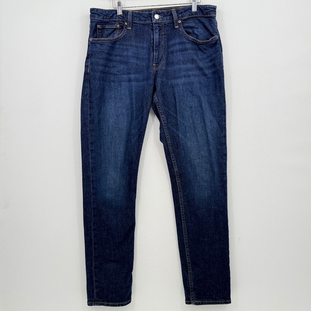 Bonobos Slim Fit Jeans Mens 34 x 32 Dark Wash Indigo Denim Casual Rugged Preppy